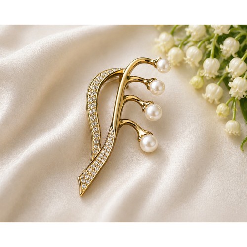 Swarovski lily brooch pearl - lily,
